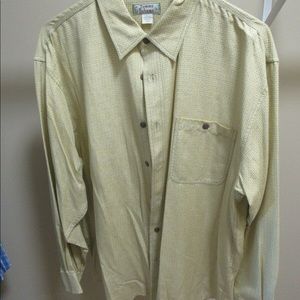Tommy Bahama yellow/gray window pane Large LS 100%